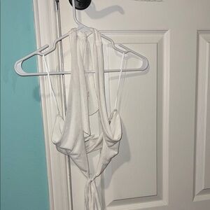 Native White Halter Crop Top